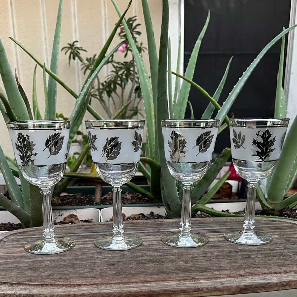 Vintage Libbey Autumn Leaf Wine Glasses~Set of 4